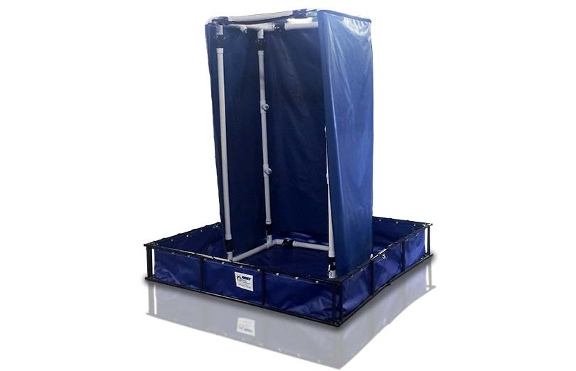 Husky Standard decon shower system with privacy curtain