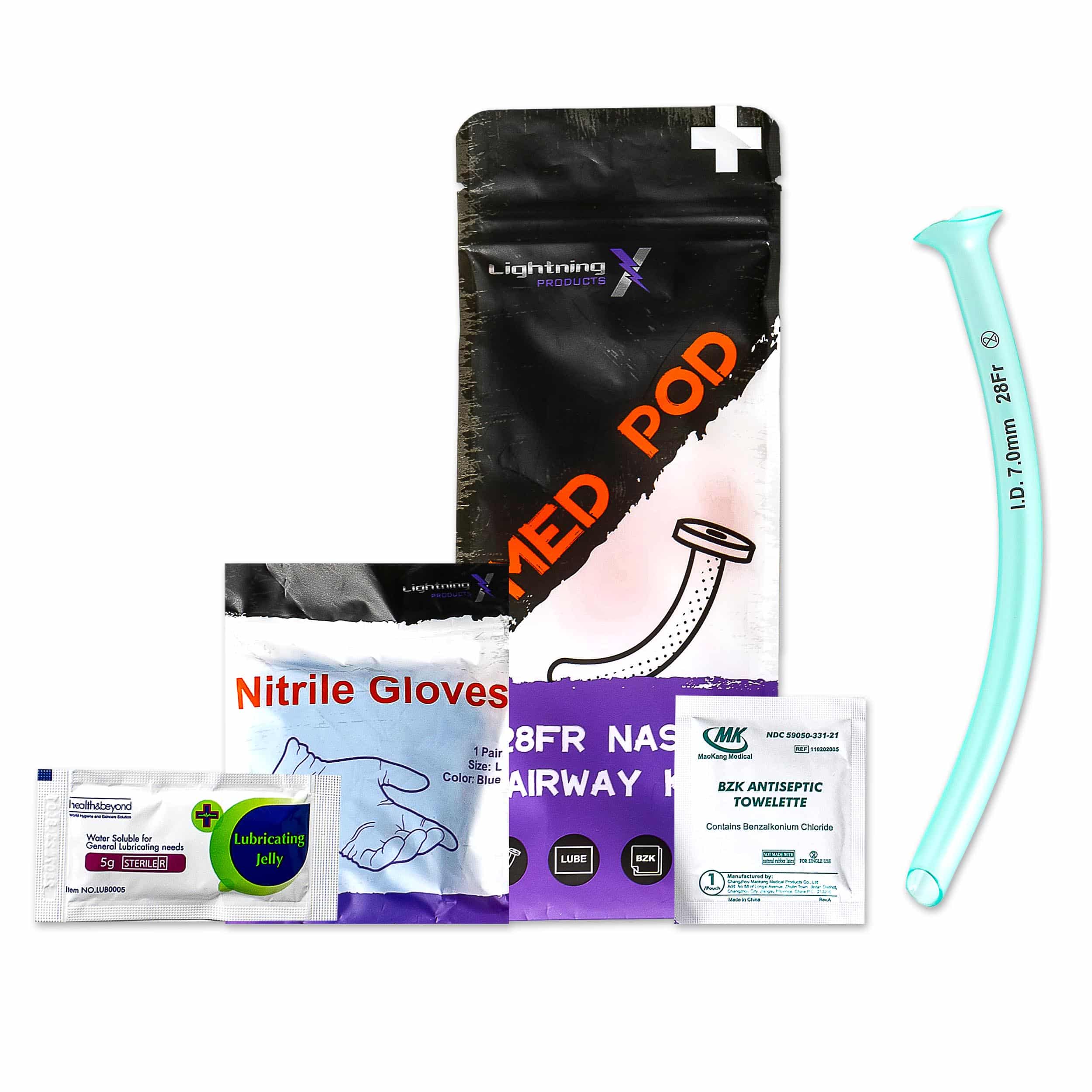 Lightning X Nasal Airway Kit / Single / Size 28FR (LX-NPA28) - Image 1